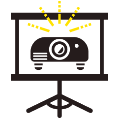 プロジェクターとスクリーンのイラスト
